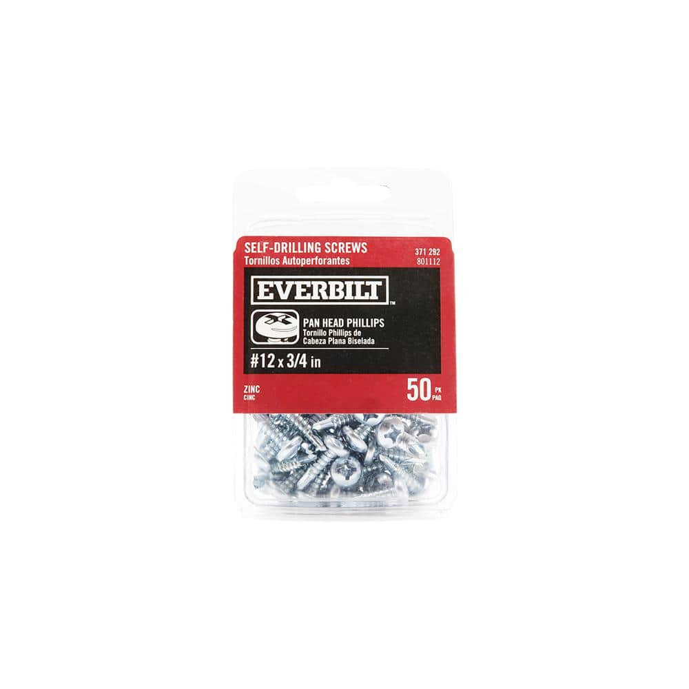 Everbilt #12 x 3/4 in. Phillips Pan Head Zinc Plated Sheet Metal Screw (50-Pack) (3)