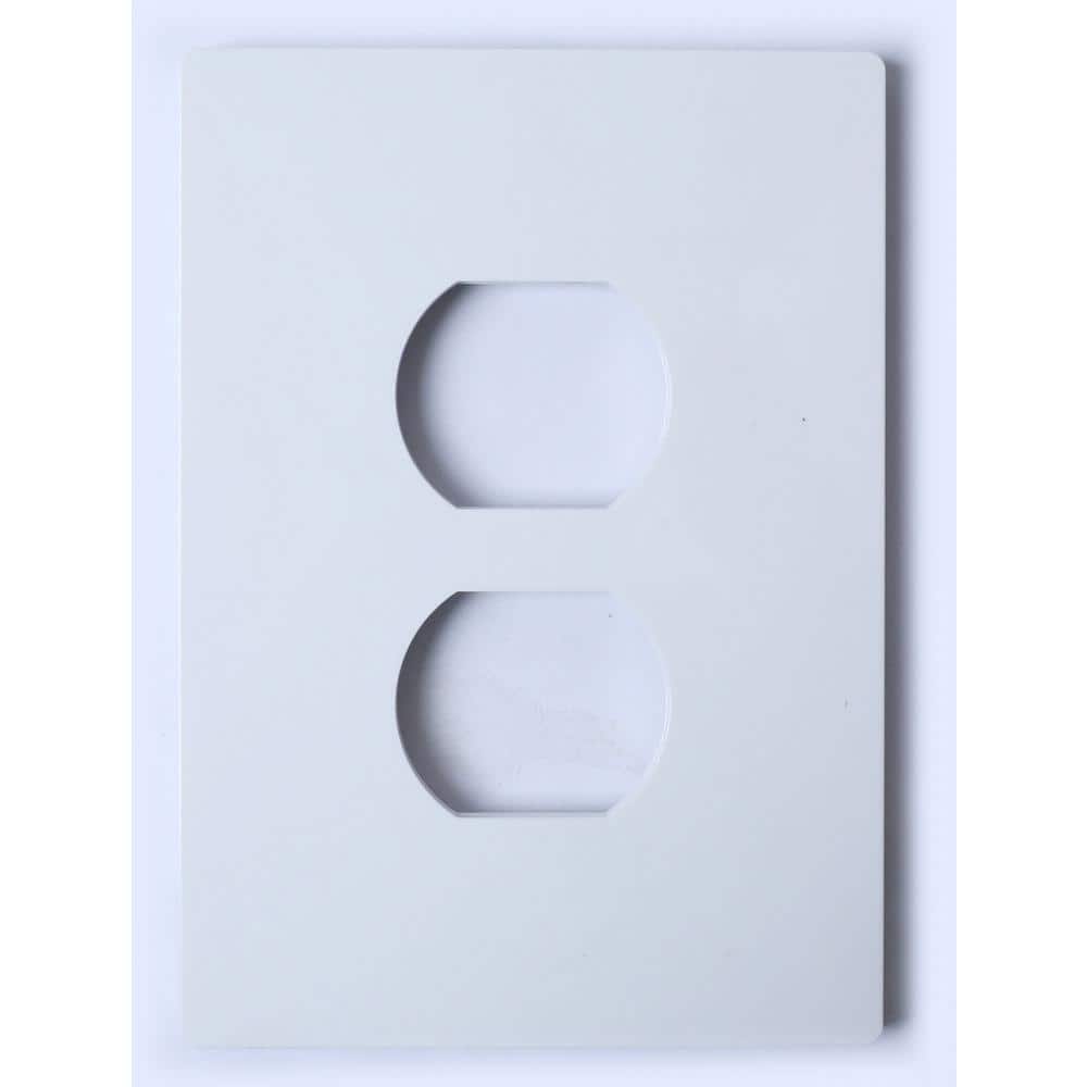 Hampton Bay 1-Gang White Duplex Outlet Plastic Wall Plate (1)