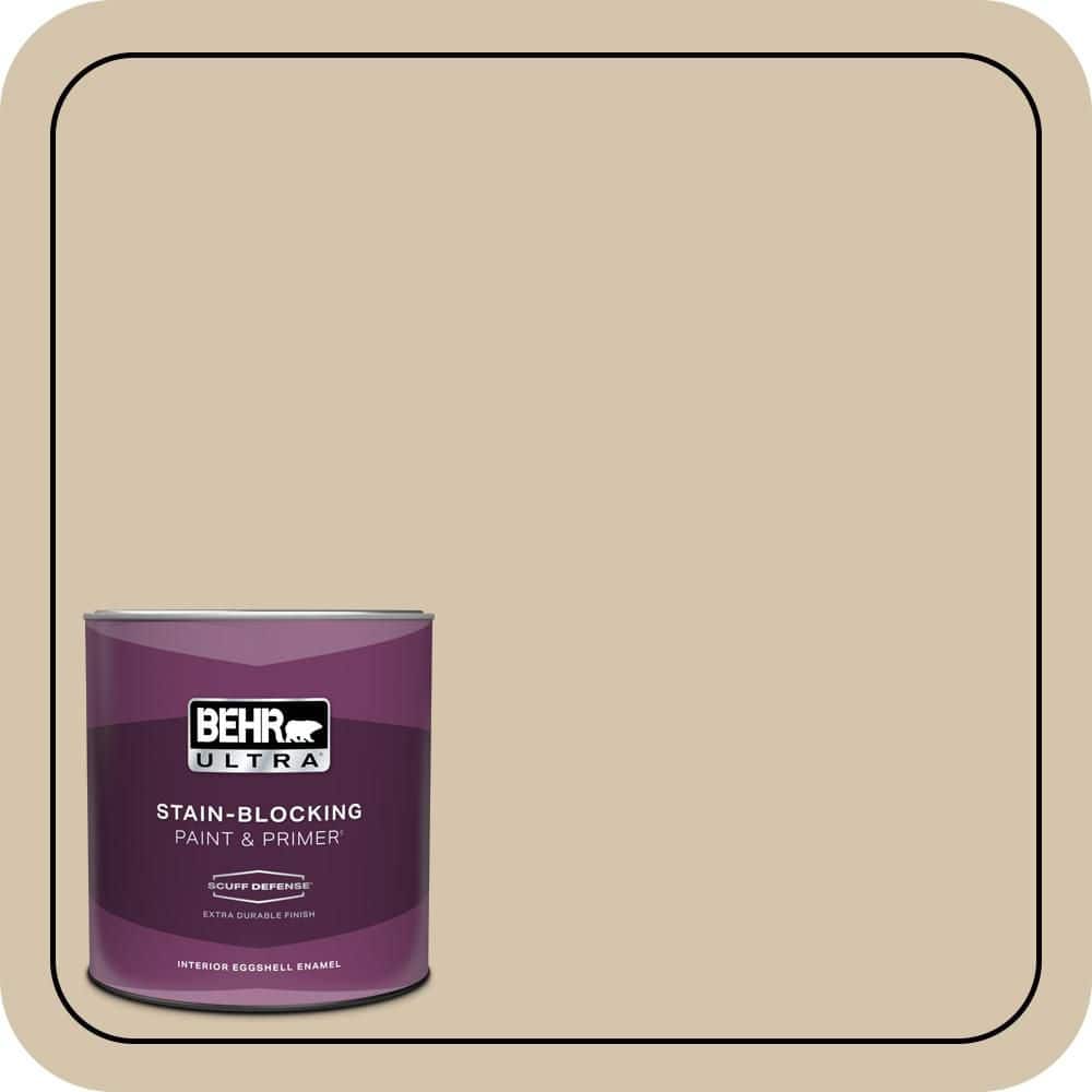 BEHR ULTRA 1 qt. #YL-W11 Khaki Shade Extra Durable Eggshell Enamel Interior Paint & Primer