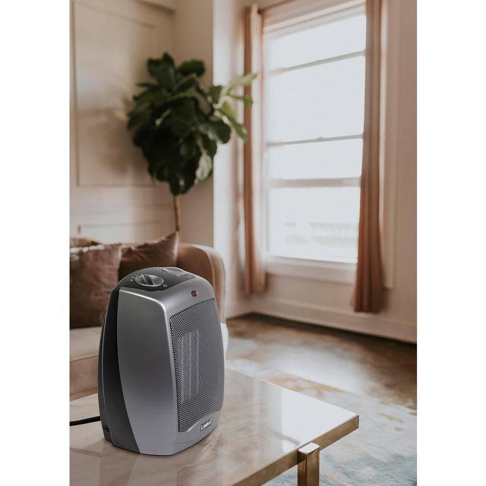 Ahfiwaso 9.2" 1500-Watt Portable Electric Convection Ceramic Space Heater w/ Switch and 2' Cord Overheat Protection in Dark Gray (2)