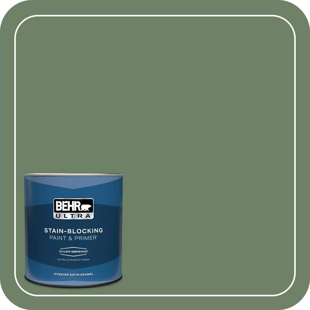 BEHR ULTRA 1 qt. #S390-6 Cliffside Park Extra Durable Satin Enamel Interior Paint & Primer