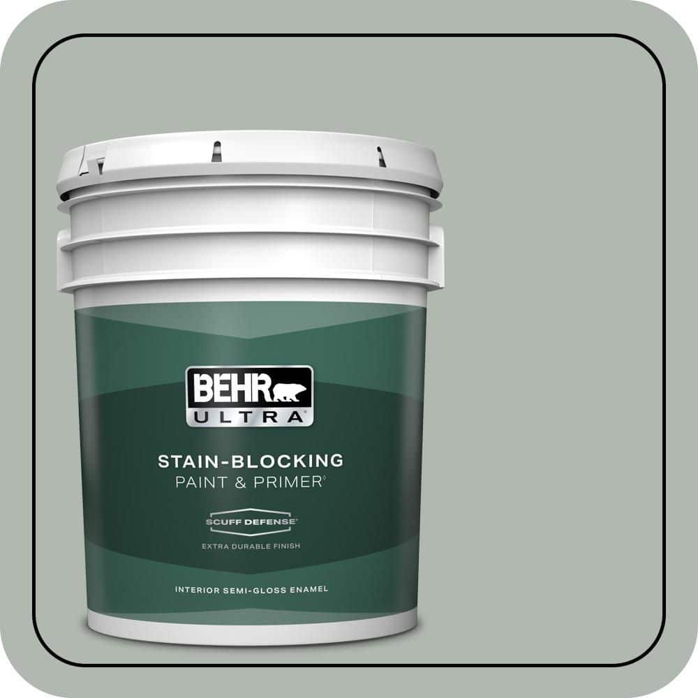 BEHR ULTRA 5 gal. #PPU12-14 Verdigris Extra Durable Semi-Gloss Enamel Interior Paint & Primer