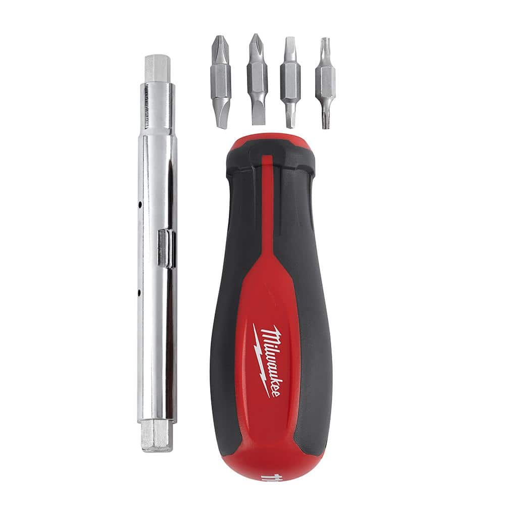 Milwaukee 11-in-1 Multi-Tip Screwdriver with Square Drive Bits (4)