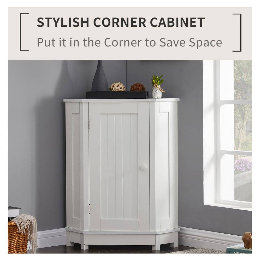 Unbranded 17.5 in. W x 17.5 in. D x 31.4 in. H White Linen Cabinet with Adjustable Shelf (3)