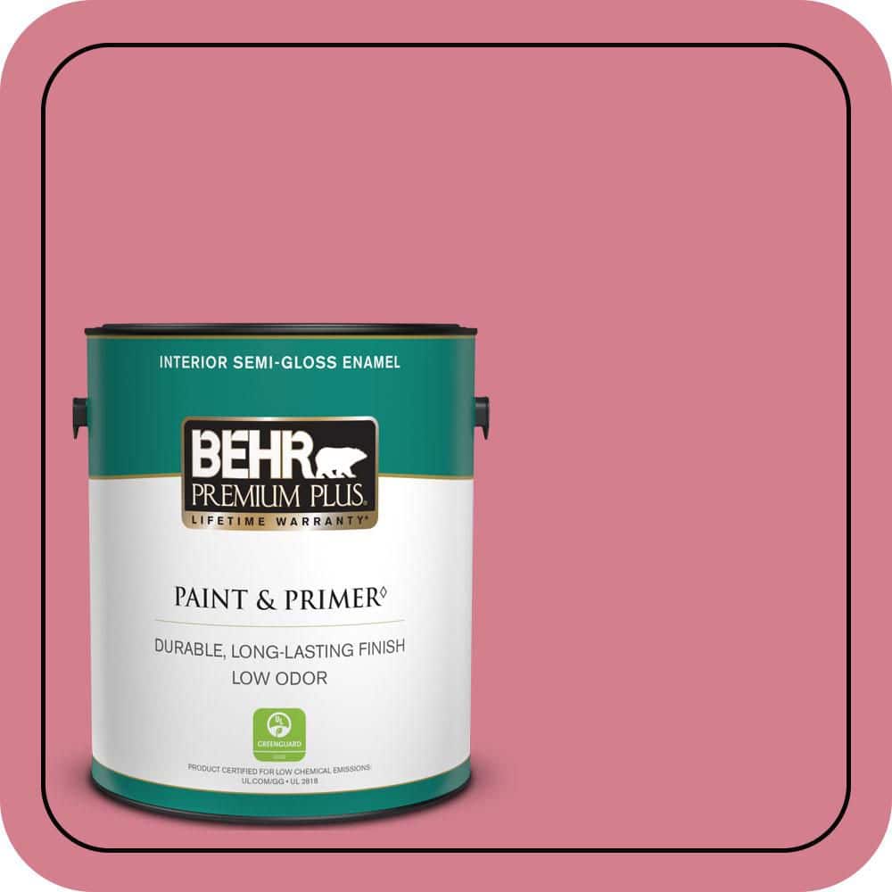 BEHR PREMIUM PLUS 1 gal. #P140-4 I Pink I Can Semi-Gloss Enamel Low Odor Interior Paint & Primer