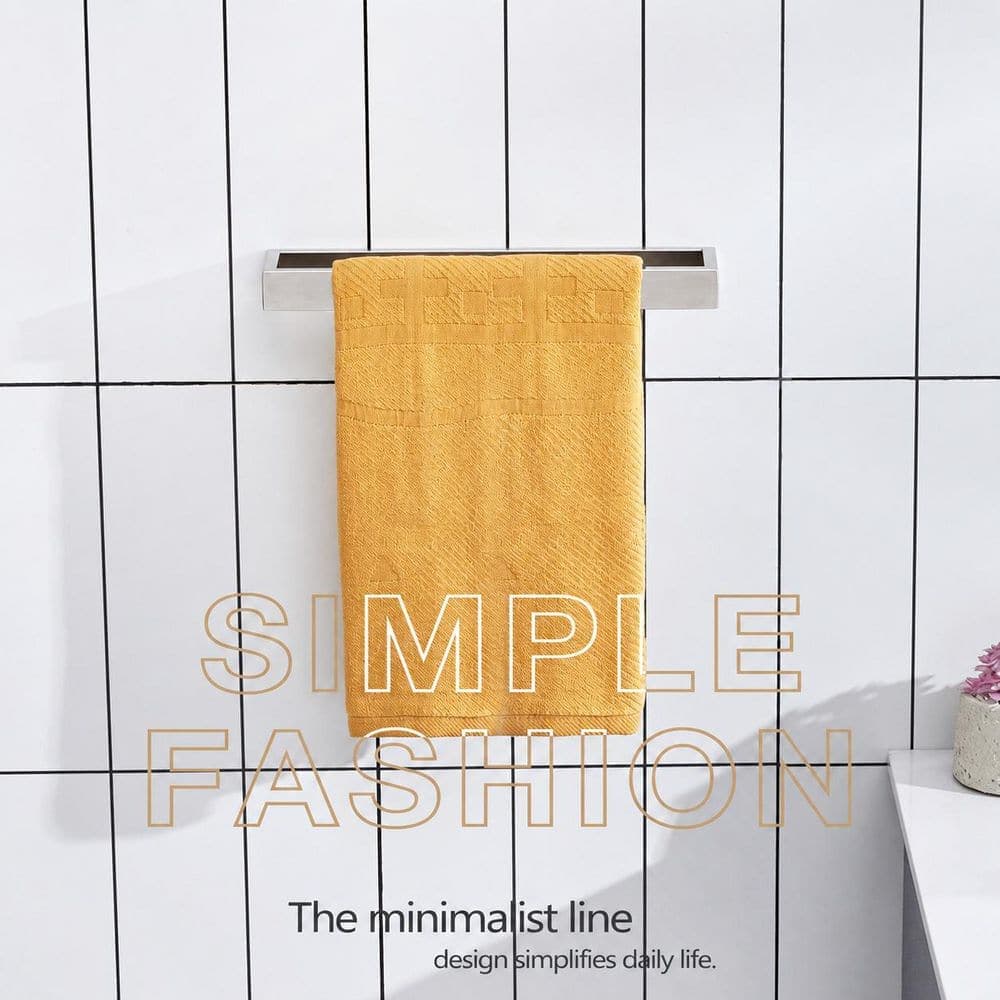 Unbranded 1 Pack Brushed Nickel Stainless Steel 12 in. Wall Mounted Modern Bathroom Hand Towel Bar Rack Holder Rod (2)