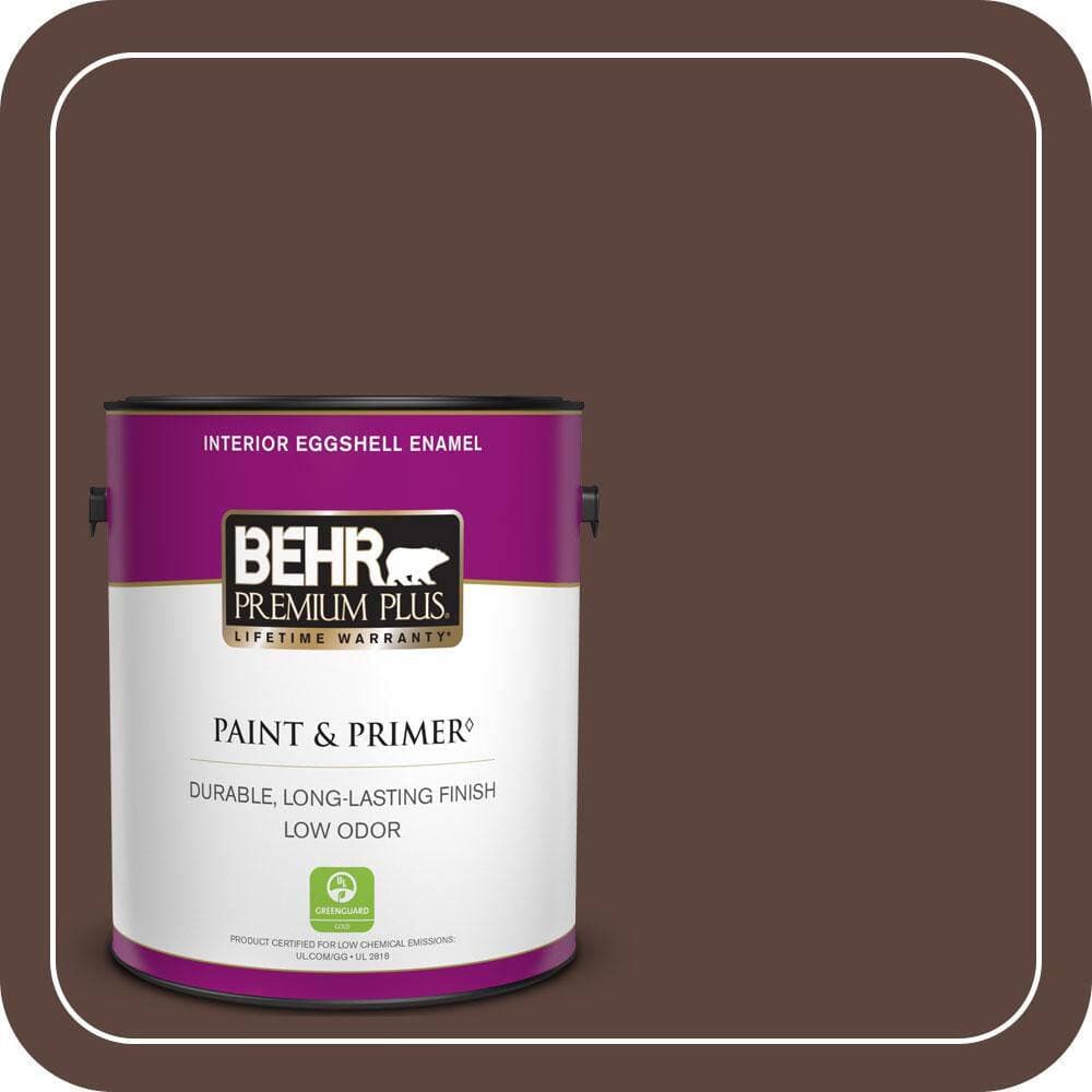 BEHR PREMIUM PLUS 1 gal. #T15-5 Heritage Oak Eggshell Enamel Low Odor Interior Paint & Primer (1)