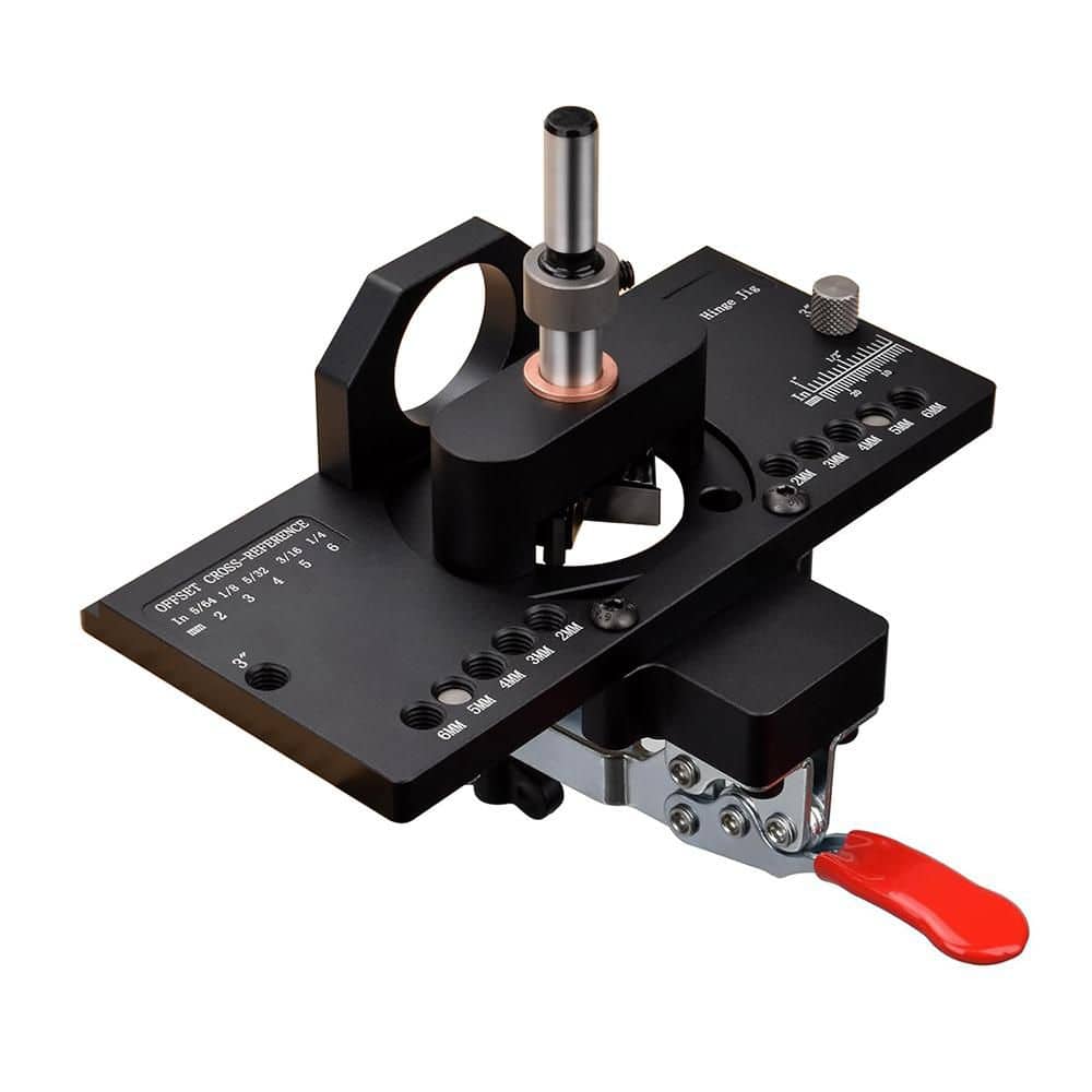 Afoxsos Aluminum Alloy Quick Clamp Dust Vacuum Adapter Concealed Hinge Jig for Cabinet Door 35 mm Hole Drilling Tool (1)