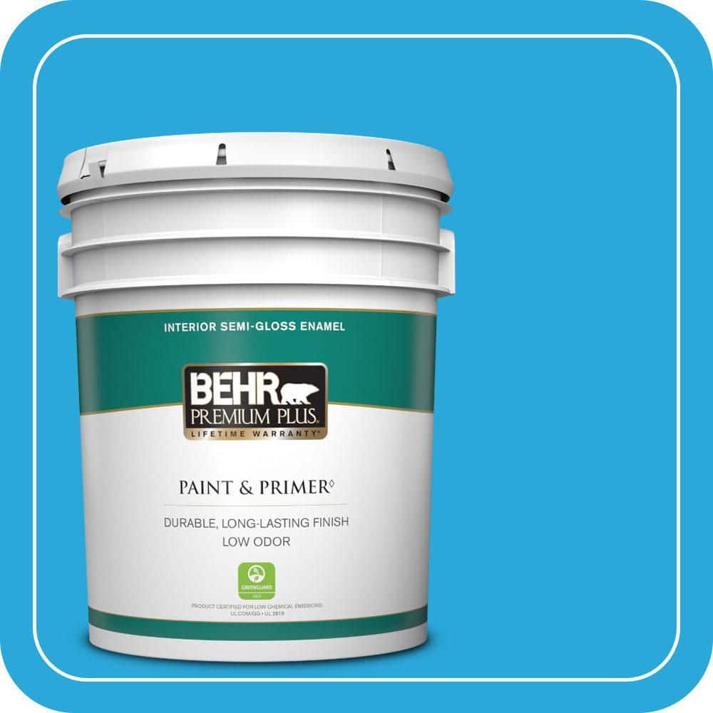 BEHR PREMIUM PLUS 5 gal. #MQ4-56 El Capitan Semi-Gloss Enamel Low Odor Interior Paint & Primer