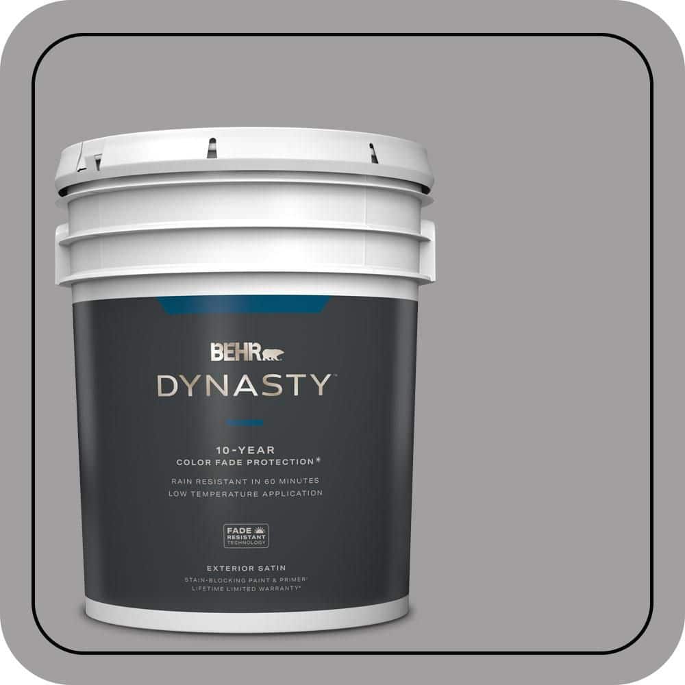 BEHR DYNASTY 5 gal. #T11-1 Grayve Yard Satin Enamel Exterior Stain-Blocking Paint & Primer