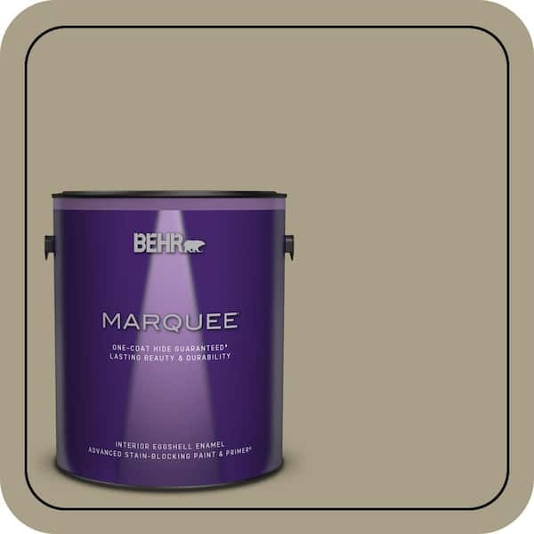 BEHR MARQUEE 1 gal. #N340-4 Tent Green One-Coat Hide Eggshell Enamel Interior Paint & Primer (2)
