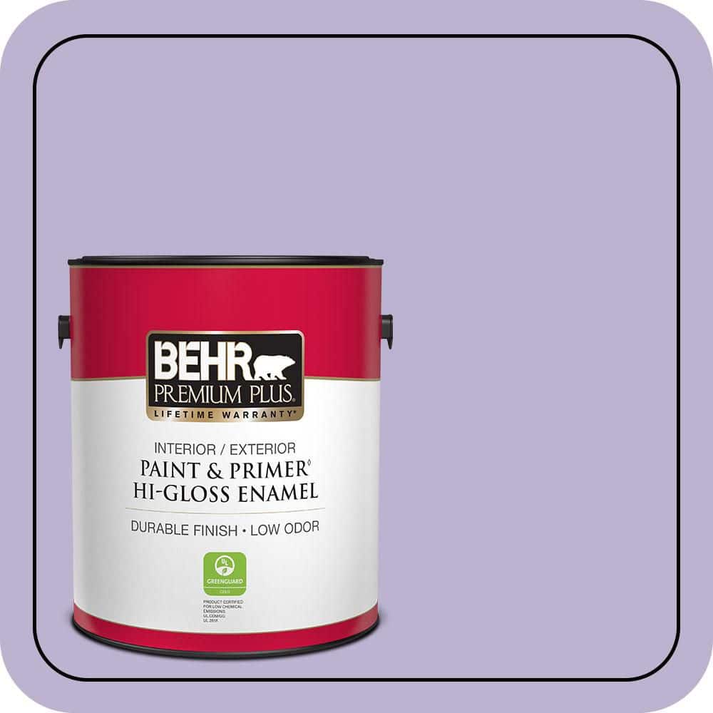 BEHR PREMIUM PLUS 1 gal. #M560-3 Grape Hyacinth Hi-Gloss Enamel Interior/Exterior Paint & Primer
