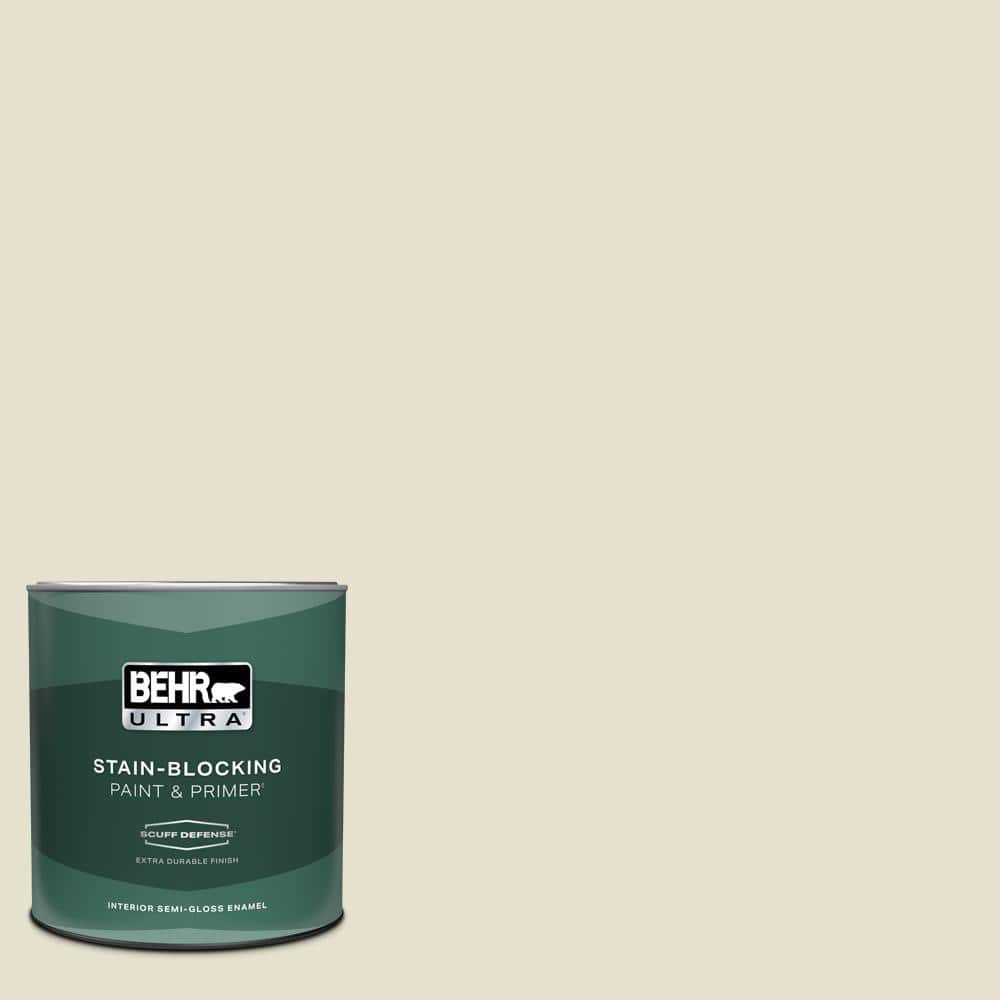 BEHR ULTRA 1 qt. #S350-1A Cool Honeydew Extra Durable Semi-Gloss Enamel Interior Paint and Primer