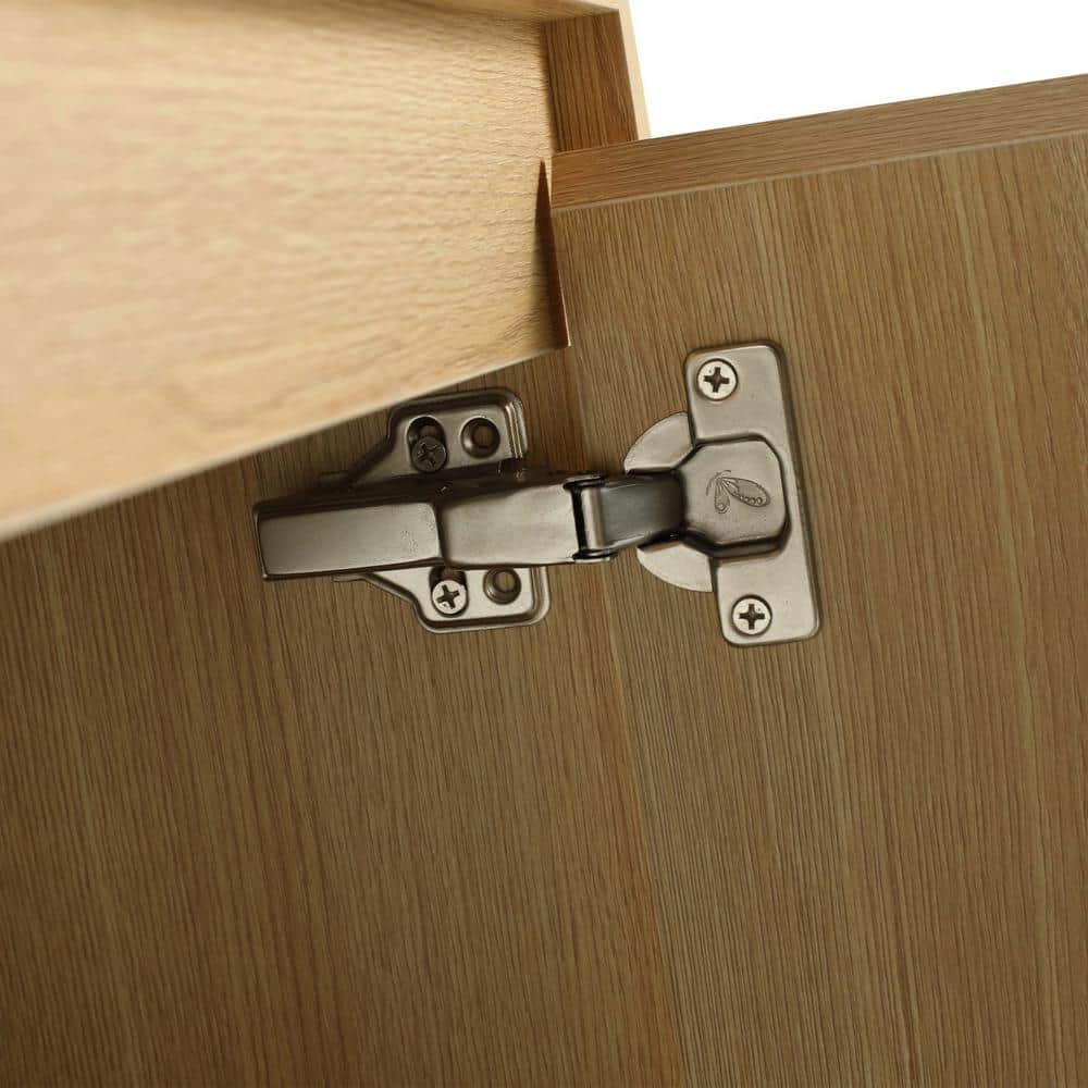 Lycvki 35.06 in. W x 17.94 in. D x 30.31 in. H Bath Vanity Cabinet without Top in Brown with 2 Soft-Close Cabinet Doors (3)
