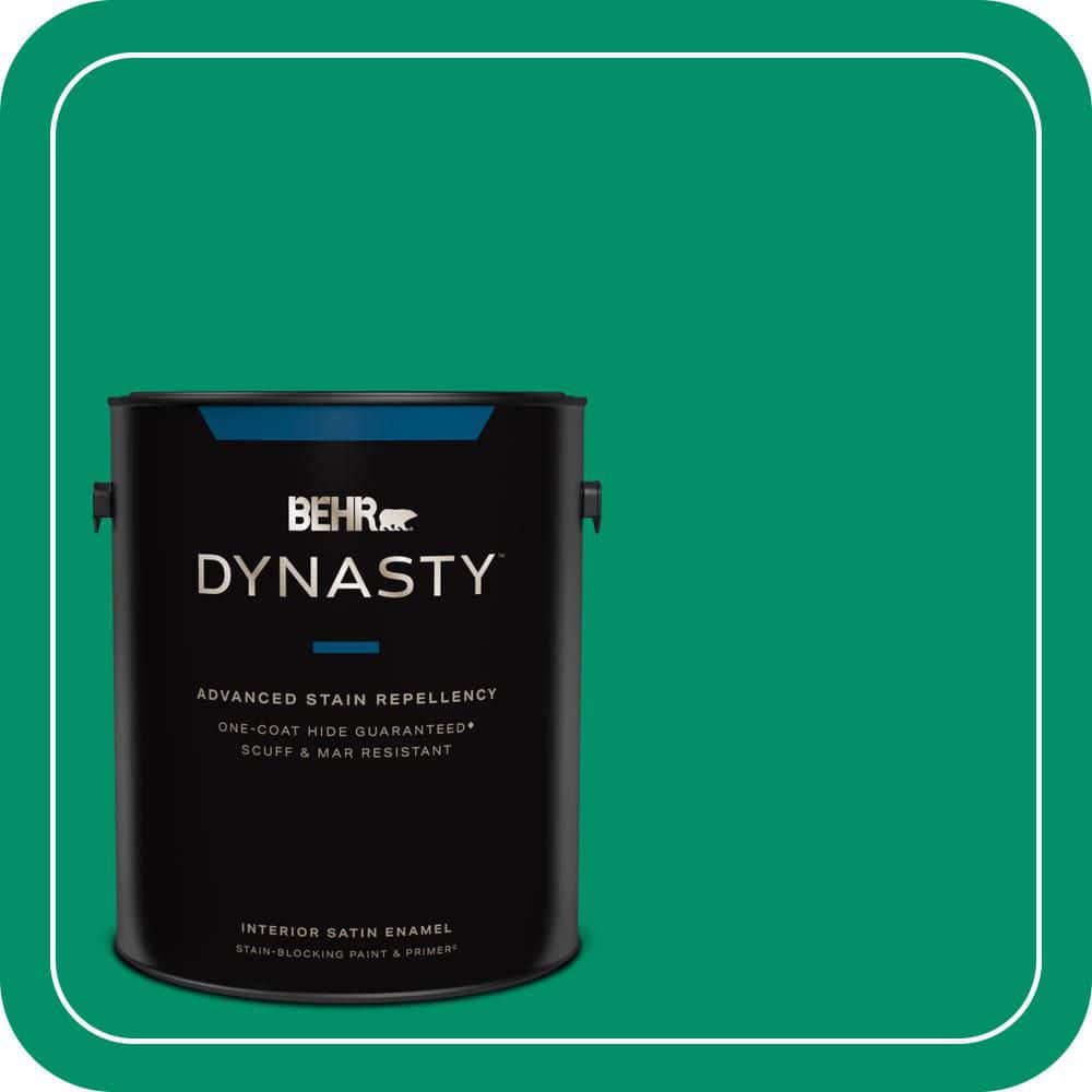 BEHR DYNASTY 1 gal. #MQ4-15 Balsam One-Coat Hide Satin Enamel Stain-Blocking Interior Paint and Primer
