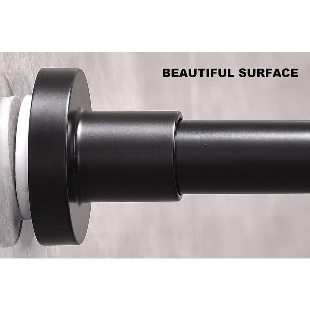 Dyiom Shower Curtain Rod 43-73 In. Matte Black, Never Rust and Non-Fall Down Spring Tension Rod, Stainless Steel (3)