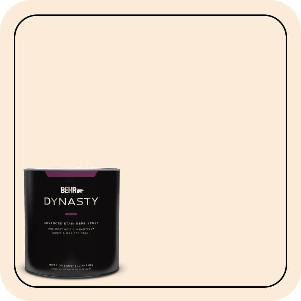 BEHR DYNASTY 1 qt. #OR-W01 White Blush Eggshell Enamel Interior Stain-Blocking Paint & Primer