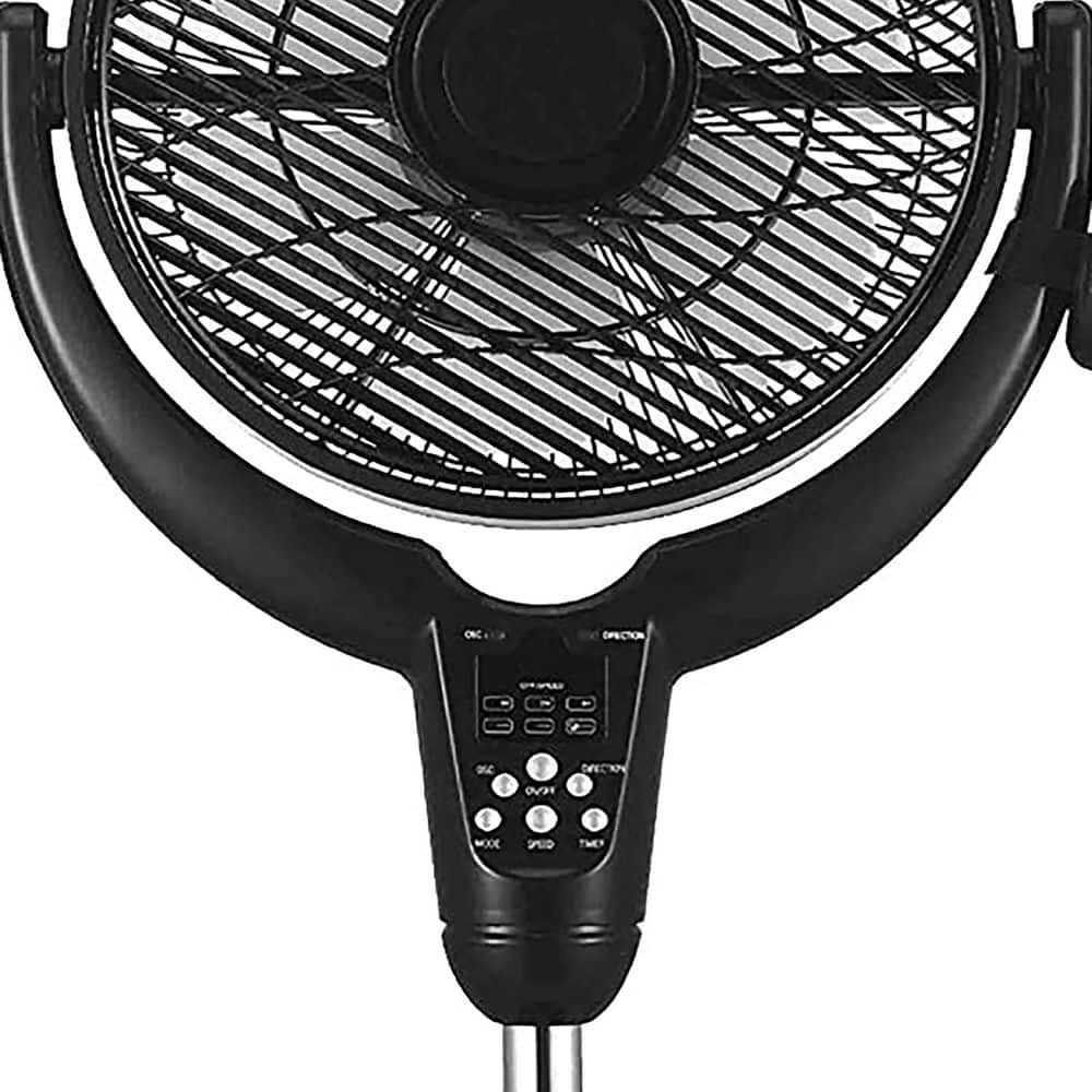 Optimus 14 in. Rotating Pedestal Personal Fan with Remote, LED and Timer (3)