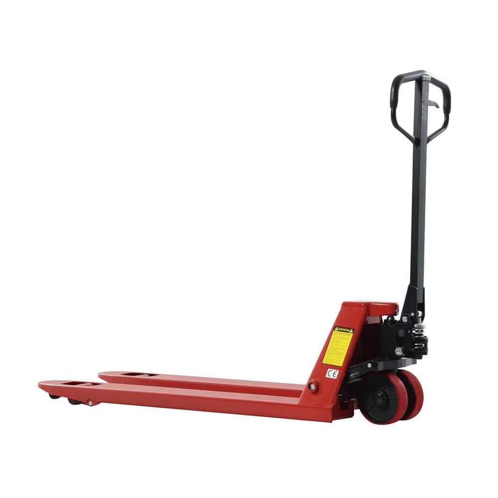 TORY CARRIER 3.0 in. Fork Lowered 5500 lbs. Manual Pallet Truck Red Hand Pallet Jack 48 in. x 21 in. Fork Size 7.3 in. Lifting (1)