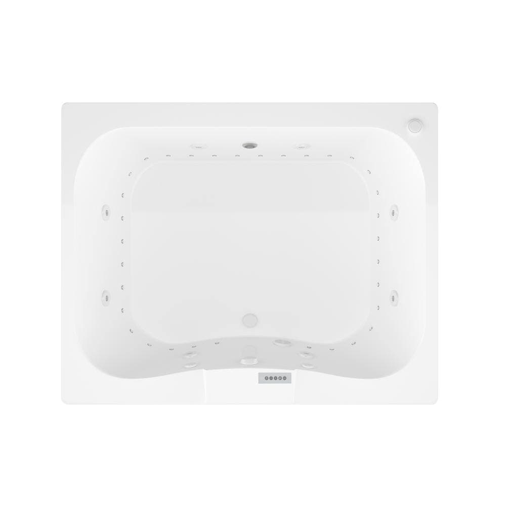 Universal Tubs Rhode Diamond Series 5 ft. Right Pump Rectangular Drop-in Whirlpool and Air Bath Tub in White (2)