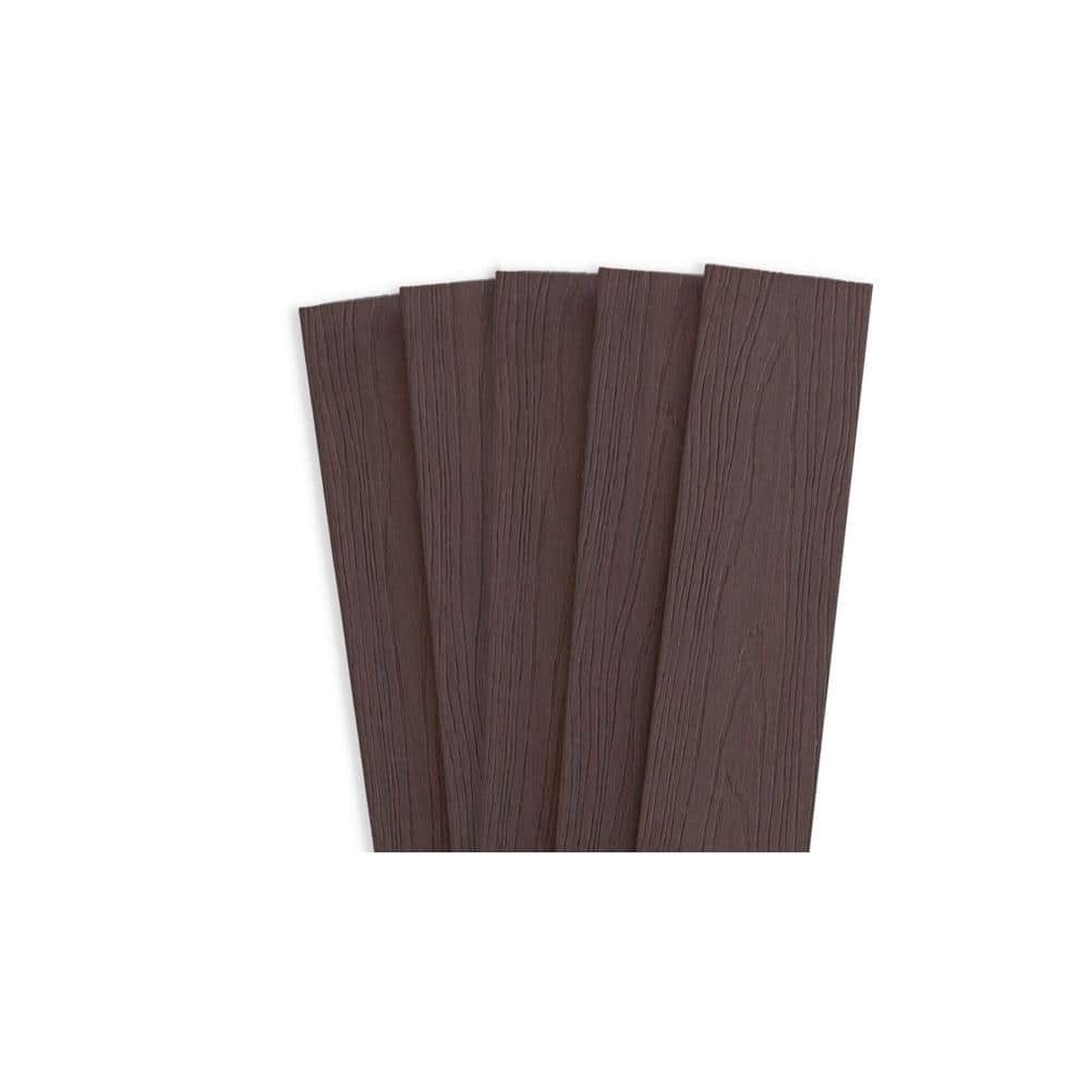 Frame It All 0.40 in. x 5.51 in. x 48.00 in. Mahogany Capped Composite Flat Top Fence Picket (5-Pack) (2)