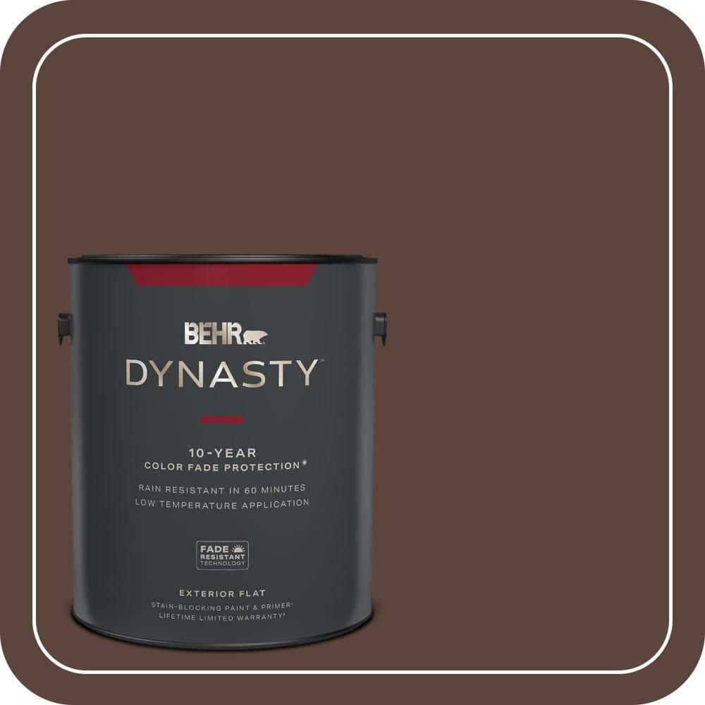 BEHR DYNASTY 1 gal. #T15-5 Heritage Oak Flat Exterior Stain-Blocking Paint & Primer
