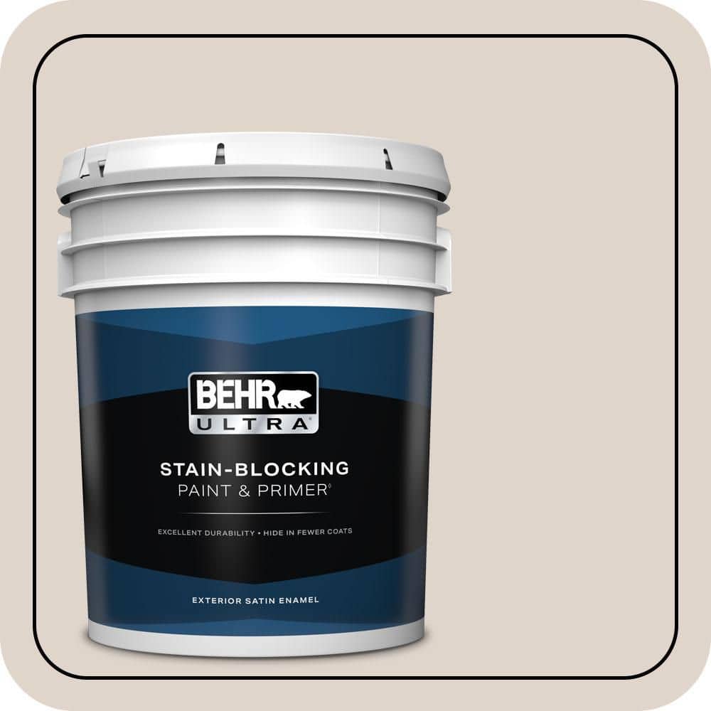 BEHR ULTRA 5 gal. #N230-1 Castle Beige Satin Enamel Exterior Paint & Primer (1)