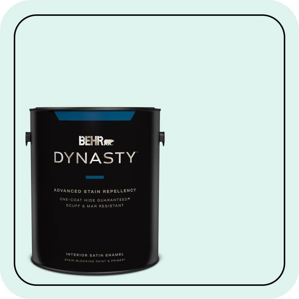 BEHR DYNASTY 1 gal. #500A-1 Glacier Bay Satin Enamel Interior Stain-Blocking Paint & Primer