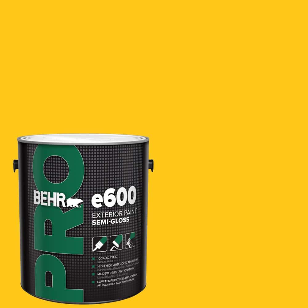 BEHR PRO 1 gal. #P300-7 Unmellow Yellow Semi-Gloss Acrylic Exterior Paint