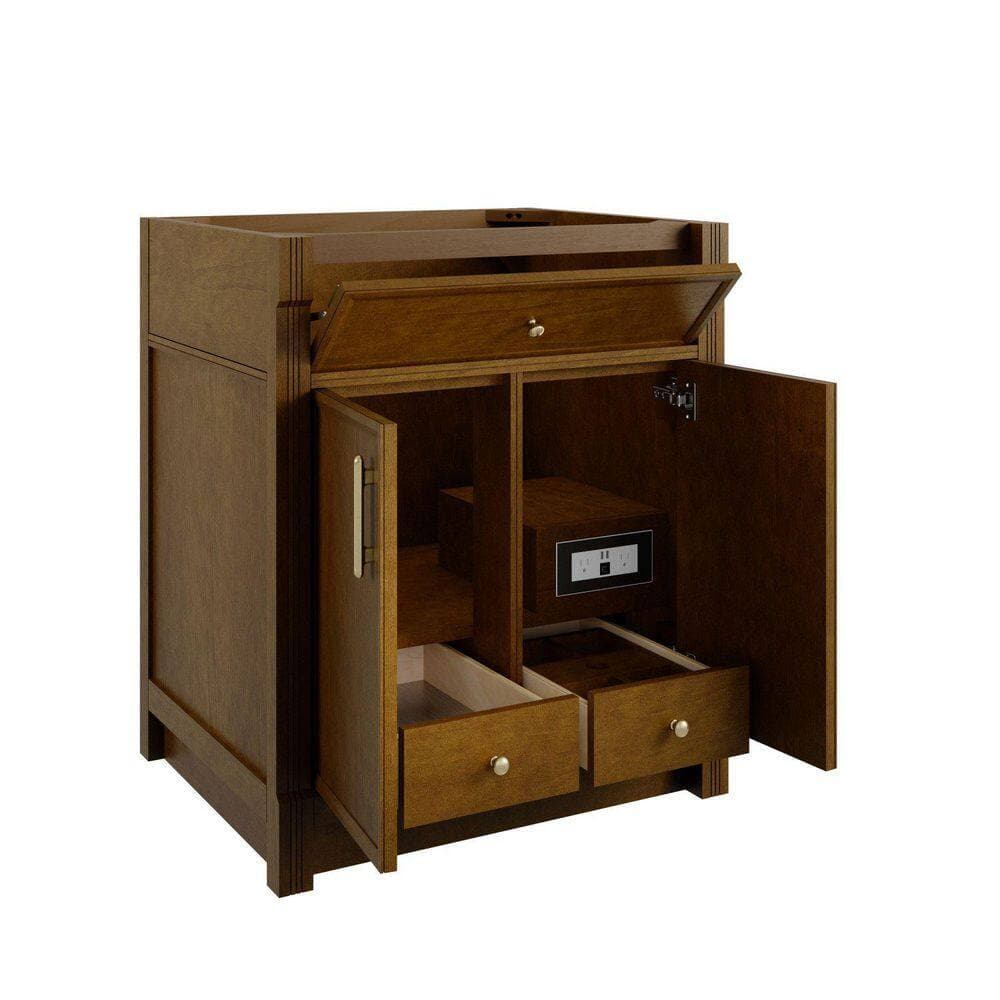 James Martin Vanities Bellshire 29.6 in. W x 23.3 in. D x 34.8 in. H Single Bath Vanity Cabinet without Top in Honey Oak (3)