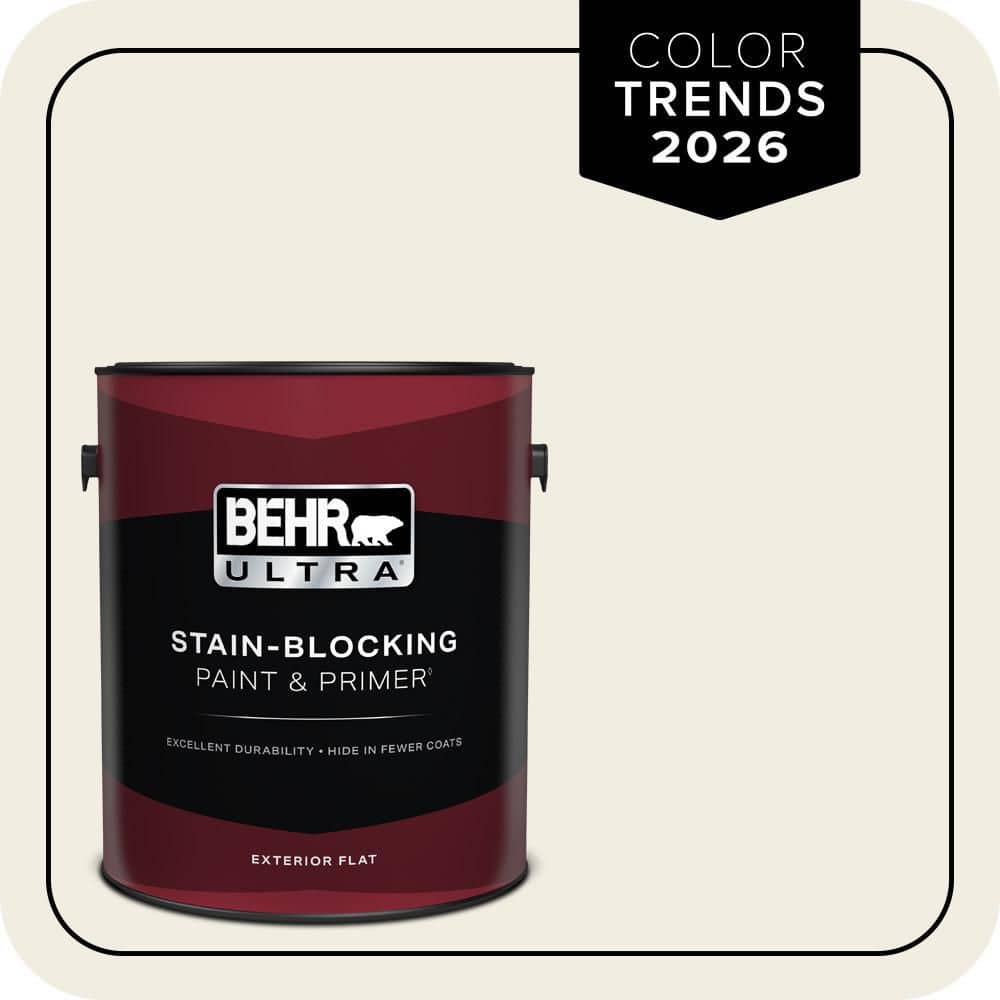 BEHR ULTRA 1 gal. Designer Collection #DC-003 Blank Canvas Flat Exterior Paint & Primer