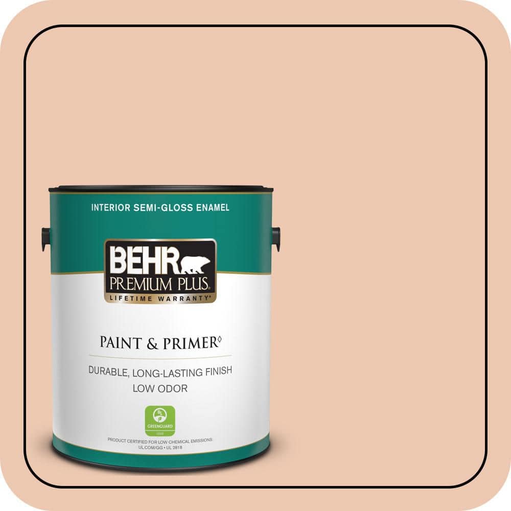 BEHR PREMIUM PLUS 1 gal. #MQ3-39 Sweet Pastel Semi-Gloss Enamel Low Odor Interior Paint & Primer