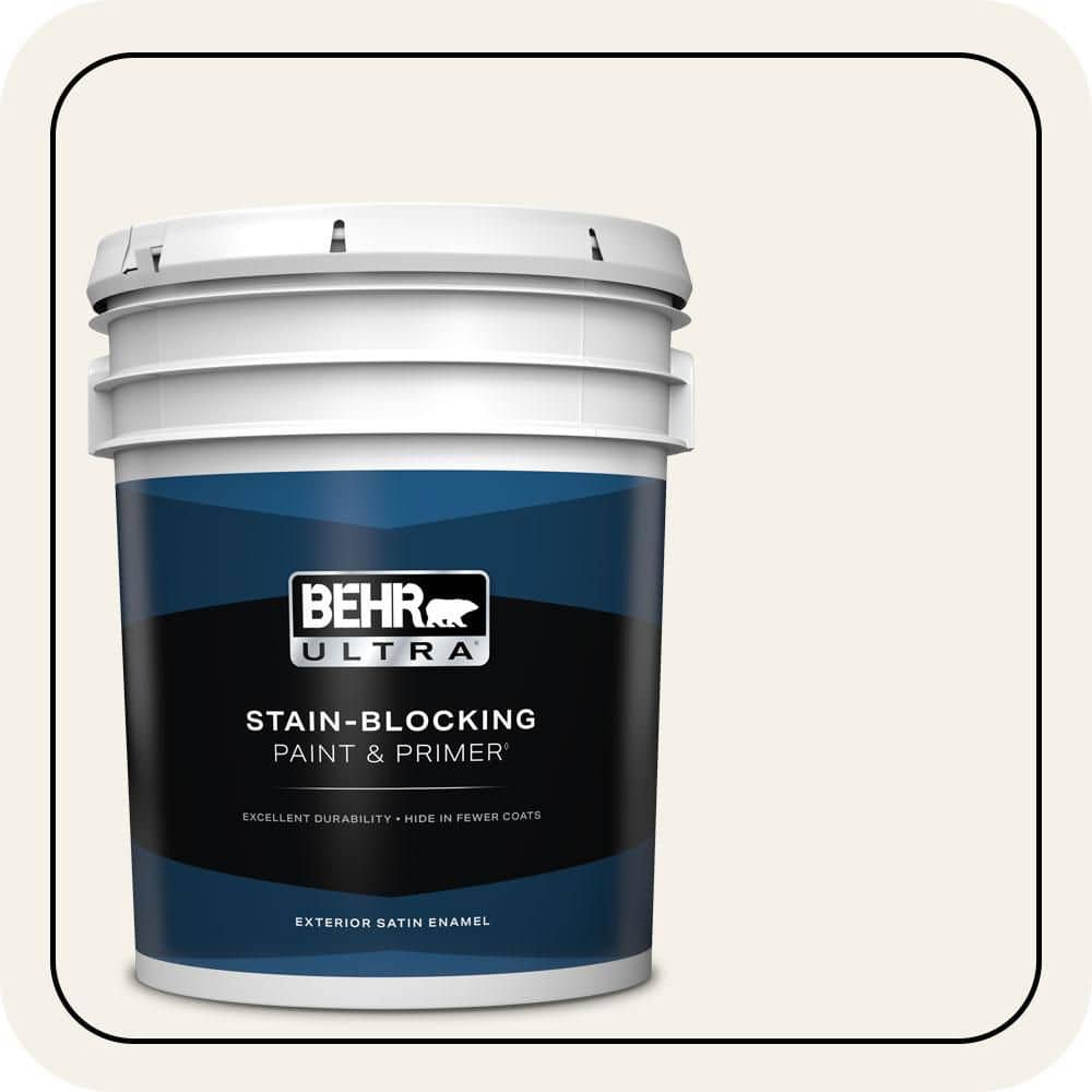 BEHR ULTRA 5 gal. #W-B-200 Popped Corn Satin Enamel Exterior Paint & Primer