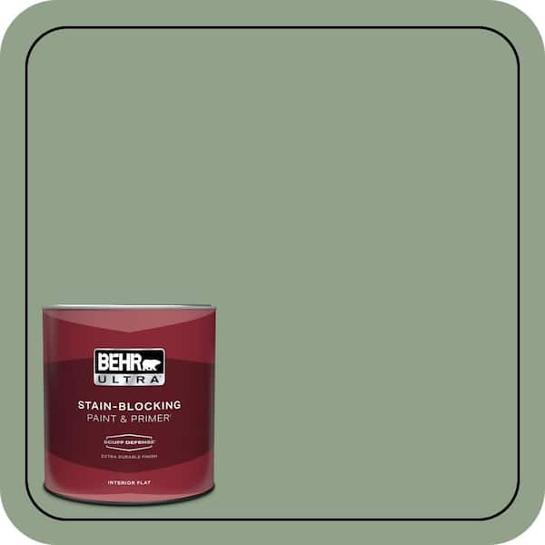 BEHR ULTRA 1 qt. #440F-4 Athenian Green Extra Durable Flat Interior Paint & Primer (2)