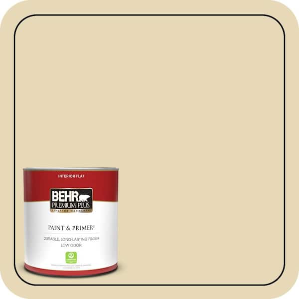 BEHR PREMIUM PLUS 1 qt. #PPU8-13 Lemon Balm Flat Low Odor Interior Paint & Primer (2)