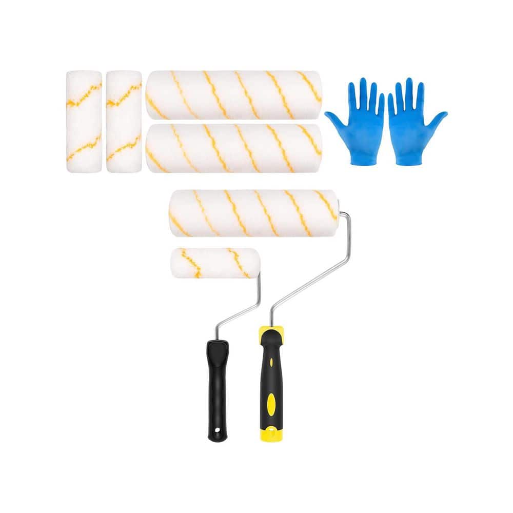 Unbranded 4/9-Inch Paint Tray Durable Wall Painting Kit with Microfiber Paint Rollers and Brushes 1 Kit
