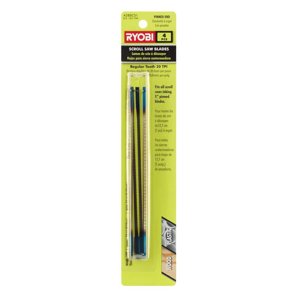 RYOBI 20 TPI Regular Tooth Scroll Saw Blades (4-Piece) (4)