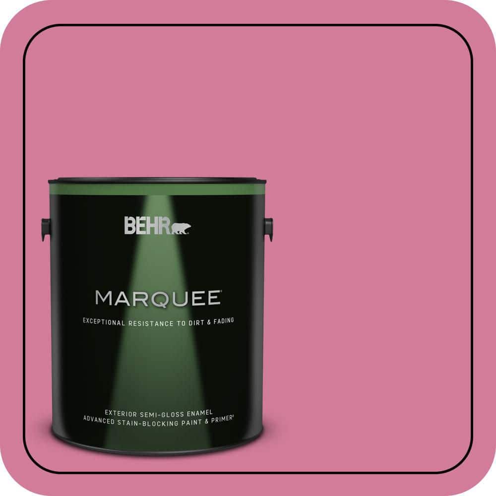 BEHR MARQUEE 1 gal. #P130-5 Little Bow Pink Semi-Gloss Enamel Exterior Paint & Primer