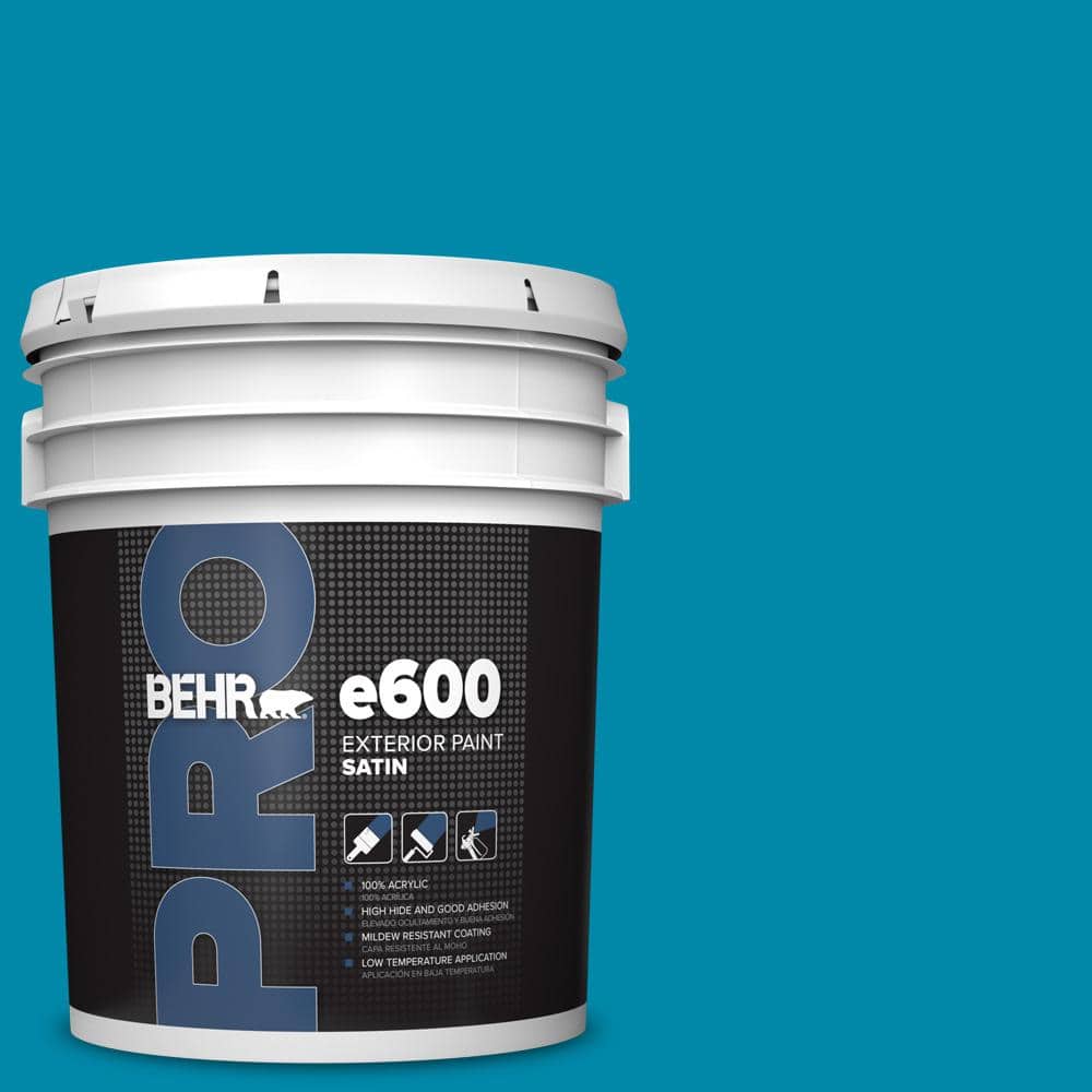BEHR PRO 5 gal. #P490-6 Hacienda Blue Satin Exterior Paint