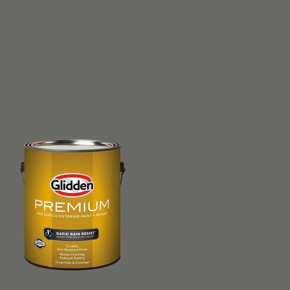 Glidden Premium 1 gal. PPG1009-6 Armory Flat Exterior Paint