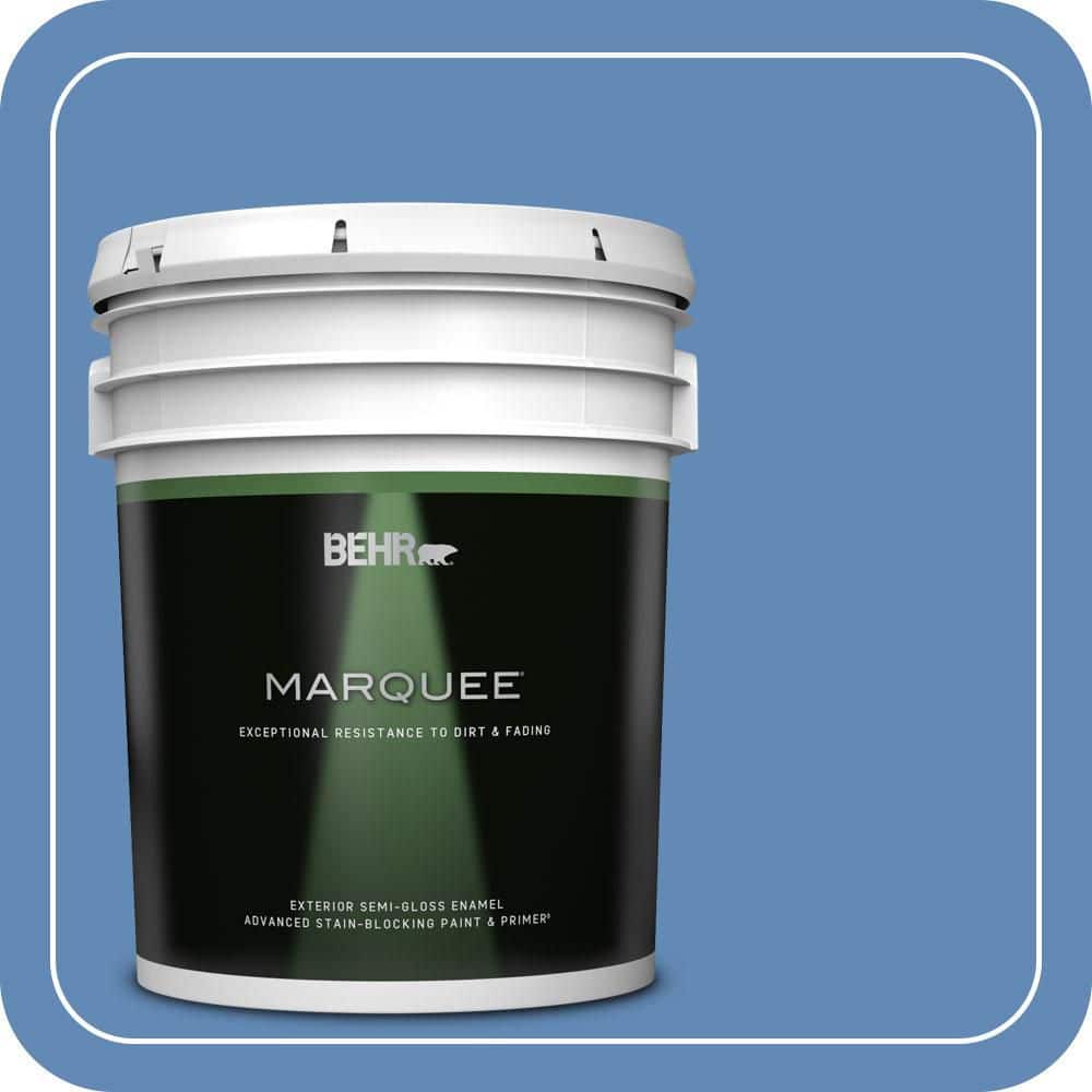 BEHR MARQUEE 5 gal. #580B-6 Castle Moat Semi-Gloss Enamel Exterior Paint & Primer