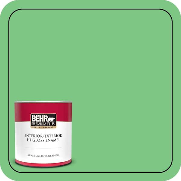 BEHR PREMIUM PLUS 1 qt. #P390-5 Garden Stroll Hi-Gloss Enamel Interior/Exterior Paint & Primer (2)