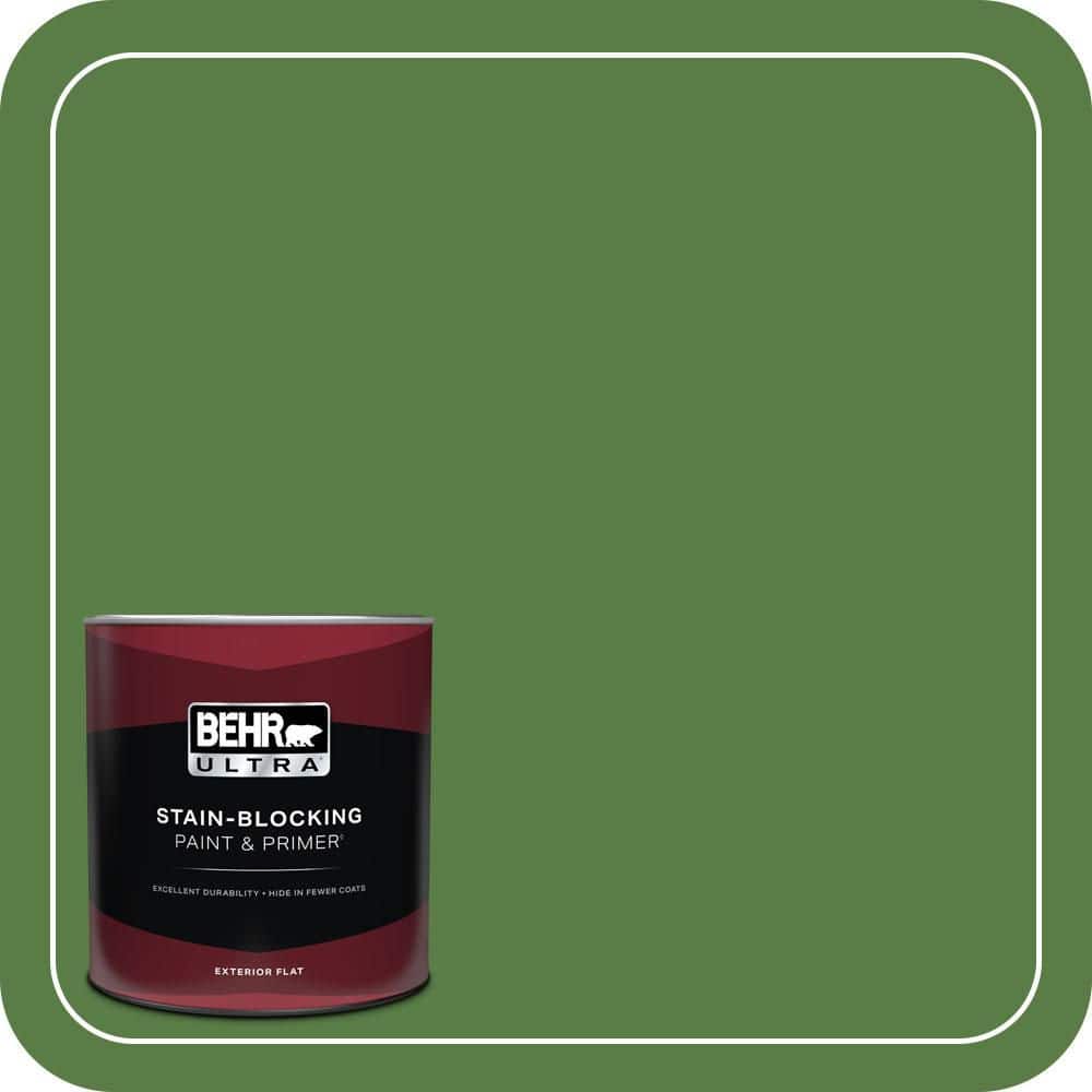 BEHR ULTRA 1 qt. #S-H-430 Mossy Green Flat Exterior Paint & Primer