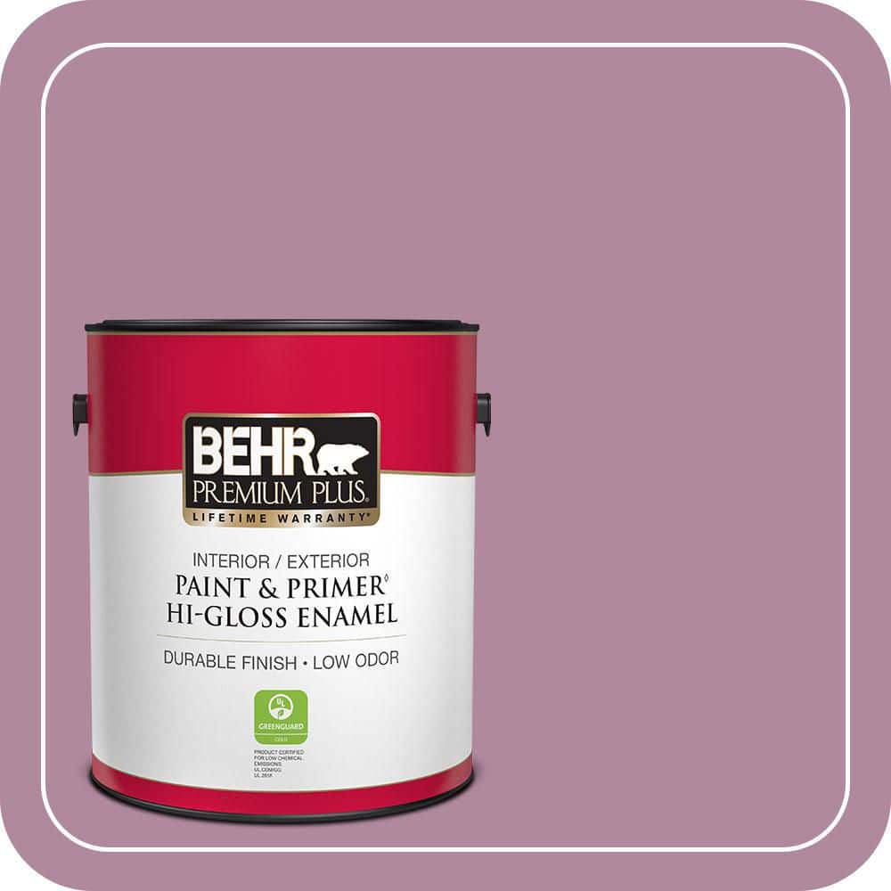 BEHR PREMIUM PLUS 1 gal. #690D-5 Winsome Rose Hi-Gloss Enamel Interior/Exterior Paint & Primer