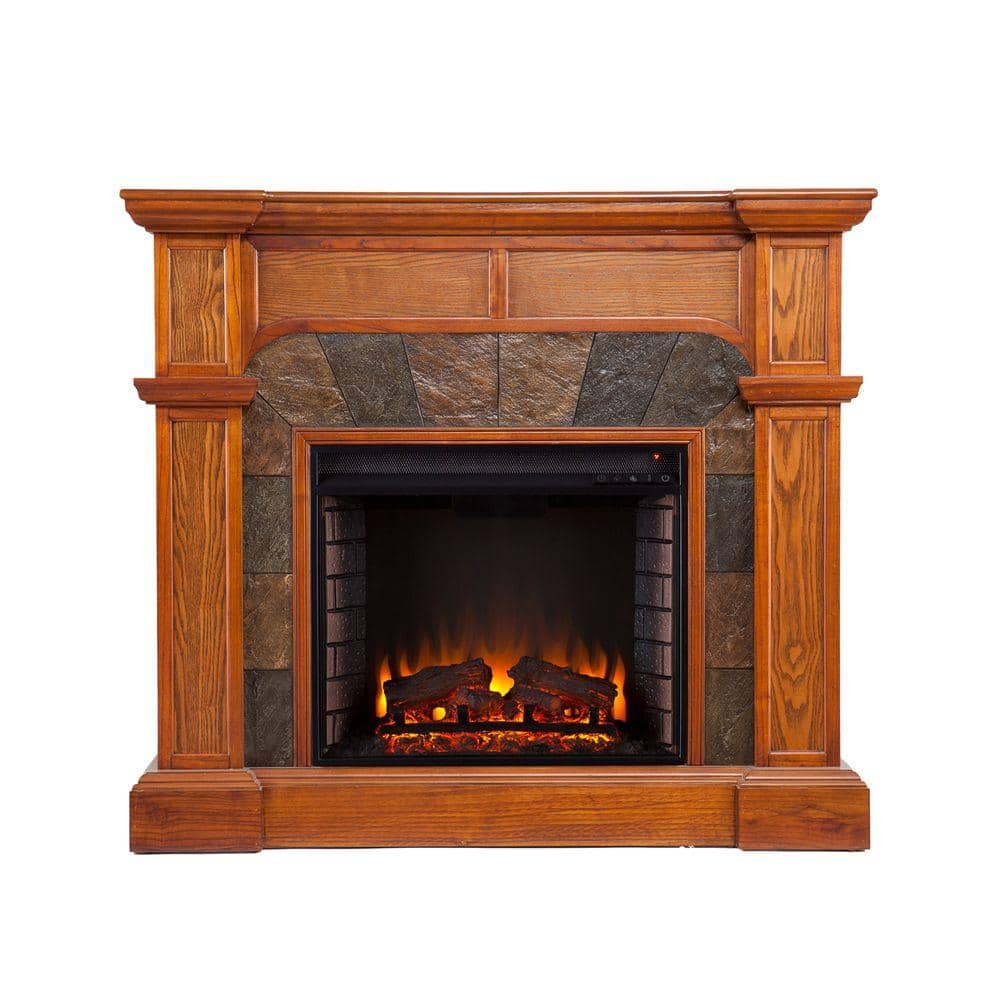 Unbranded Glen Cove 45.5 in. W Convertible Electric Fireplace in Mission Oak (1)