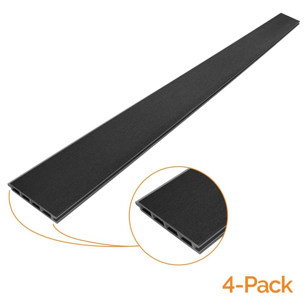 OUTDECO 5.5 in. x 72 in. x.75 in. Wood Plastic Composite Fence Board, Tongue and Groove, Sanded Finish - Charcoal (4-Pack) (1)