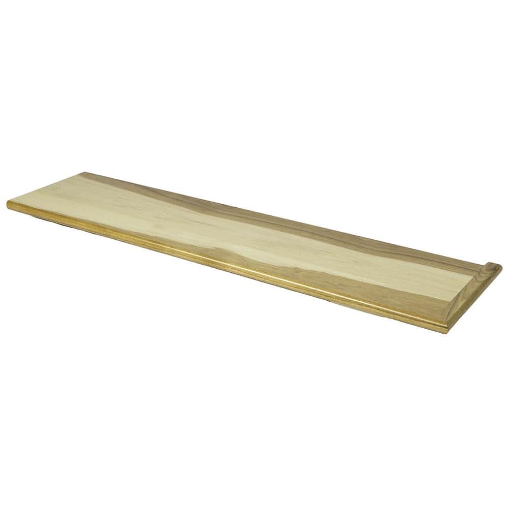 Stairtek 1 in. x 11.5 in. x 42 in. Prefinished Natural Hickory Right Return Plain Cut Tread (1)