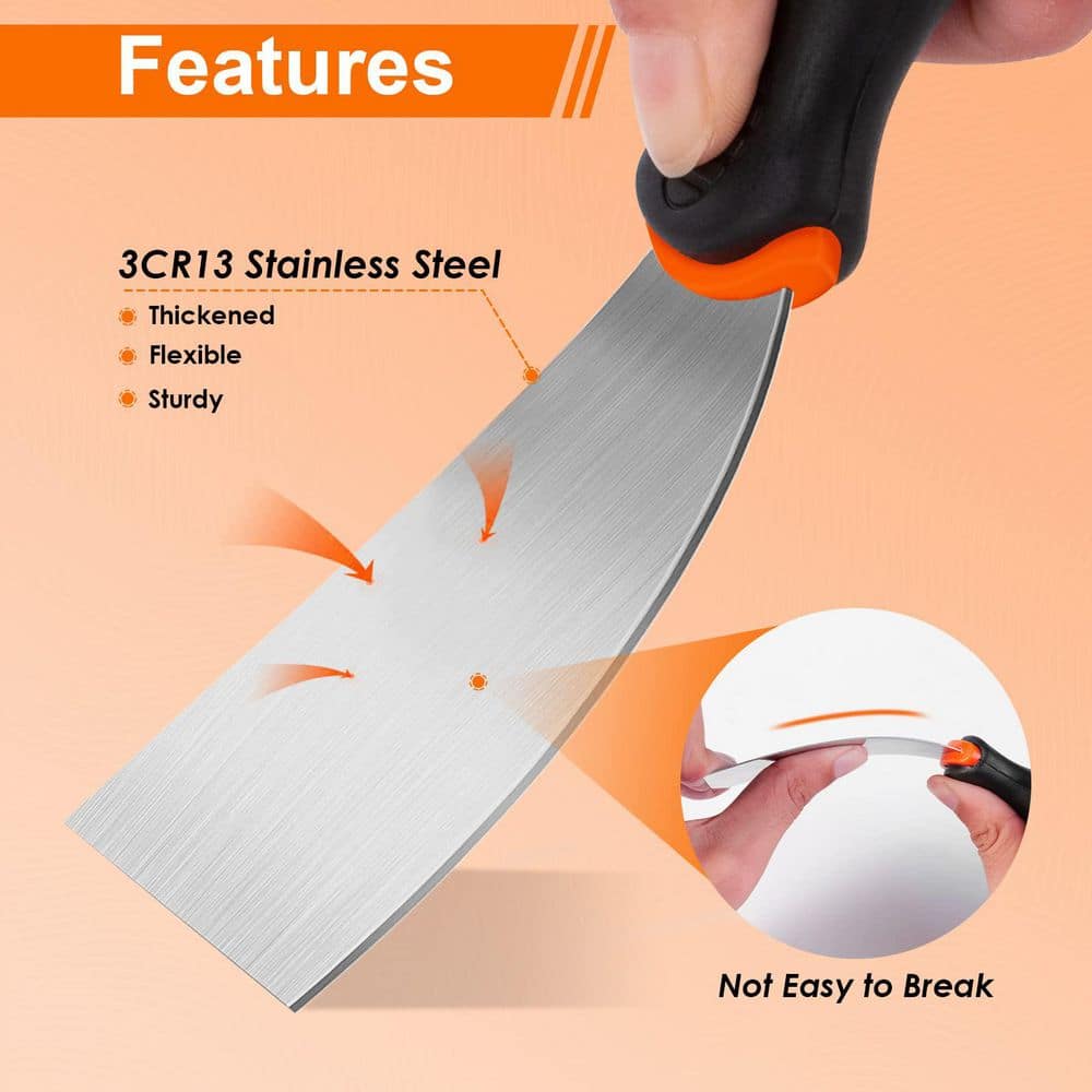 Laybus 14Pcs Stainless Steel Paint Scraper Tools, Drywall Knife Set for Removing Wallpaper, Repairing Drywall, Applying Putty (3)