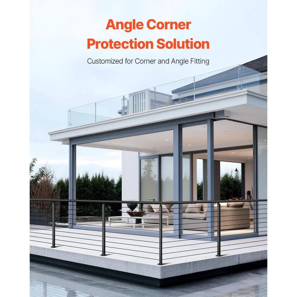 SVOPES Cable Railing Post, 36 x 1 x 2 in. Corner Post, Stainless Steel, Cable for Cable Railing System (2)