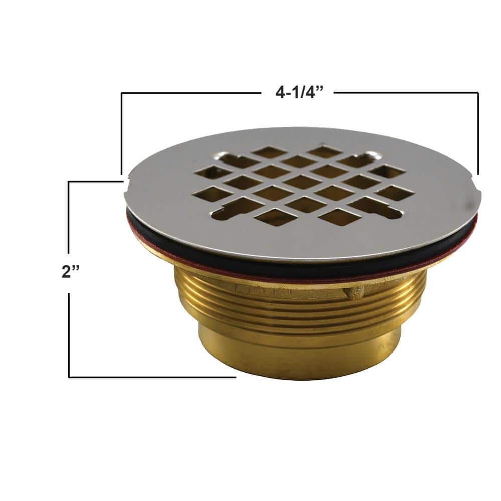 JONES STEPHENS 2 in. IPS Shower Stall Drain with 4-1/4 in. O.D. Stainless Steel Strainer (3)